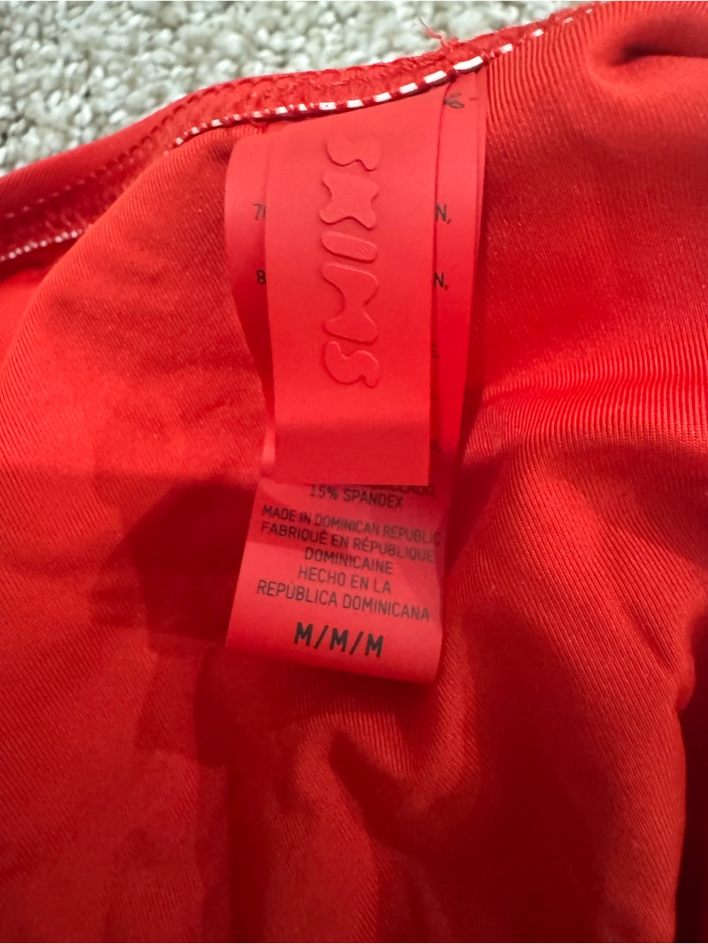 SKIMS Vibrant Red Scoop-Neck One-Piece - Picture 4 of 4